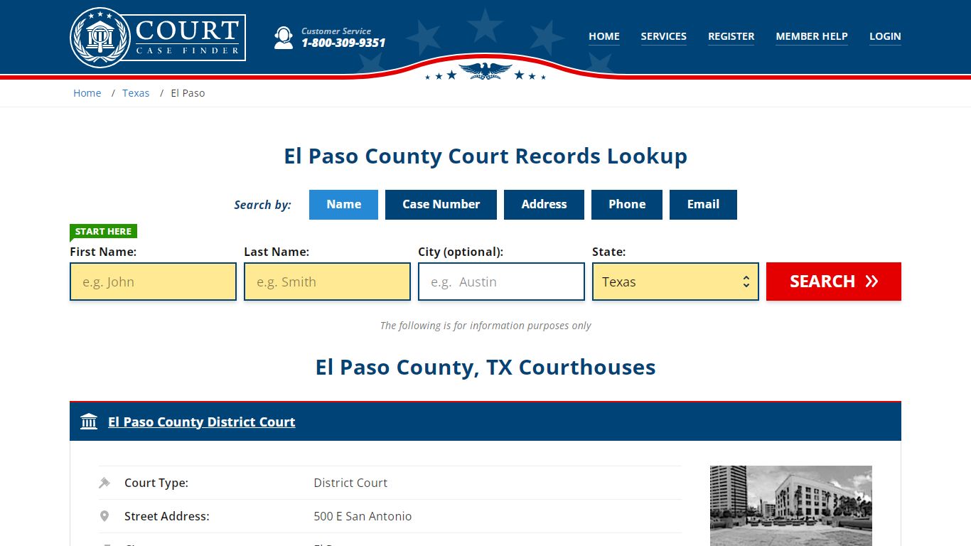 El Paso County Court Records | TX Case Lookup - CourtCaseFinder.com